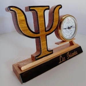 Reloj de apoyo con el emblema de Psicología
